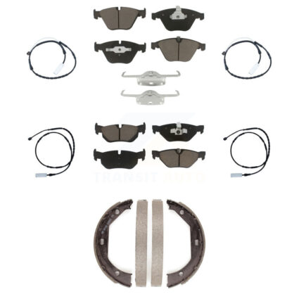 Front Rear Ceramic Disc Brake Pads And Wear Sensors Kit (7Pc) For BMW 328i xDrive KCW-100425