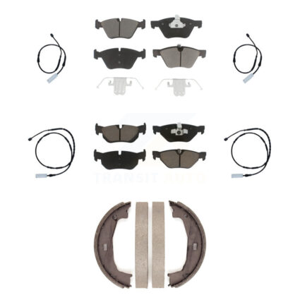 Front Rear Ceramic Disc Brake Pads And Wear Sensors Kit (7Pc) For 2013 BMW 128i 3.0L KCW-100429