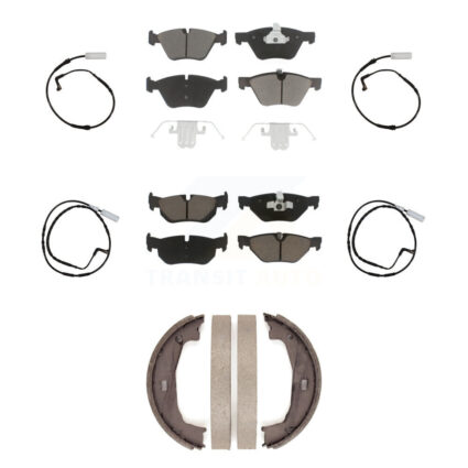Front Rear Ceramic Disc Brake Pads And Wear Sensors Kit (7Pc) For BMW 128i 328i 323i 325i KCW-100430