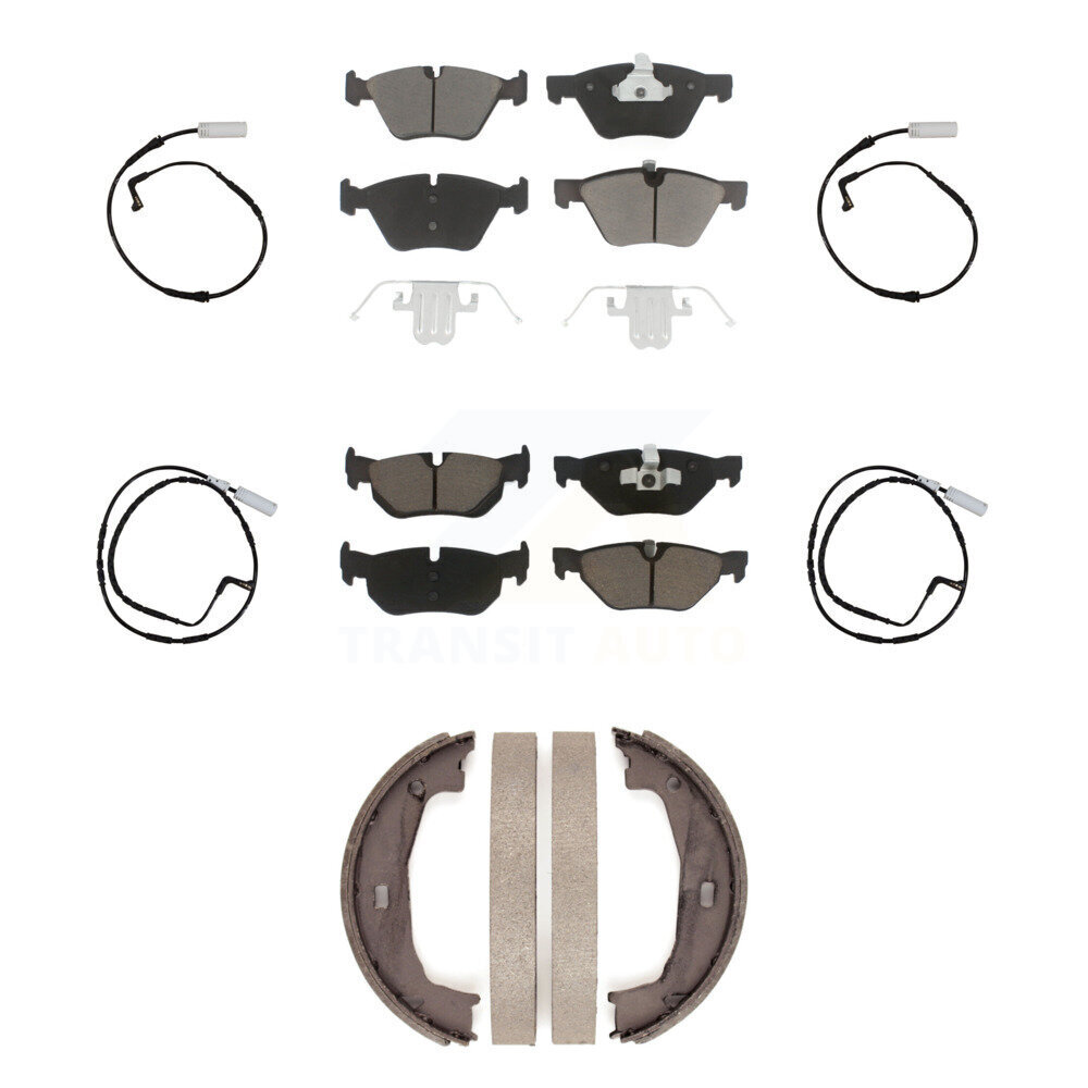 Front Rear Ceramic Disc Brake Pads And Wear Sensors Kit (7Pc) For BMW 128i 328i 323i 325i KCW-100430