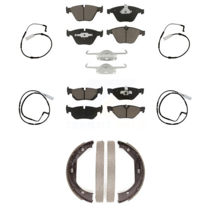 Front Rear Ceramic Disc Brake Pads And Wear Sensors Kit (7Pc) For BMW 328i KCW-100431