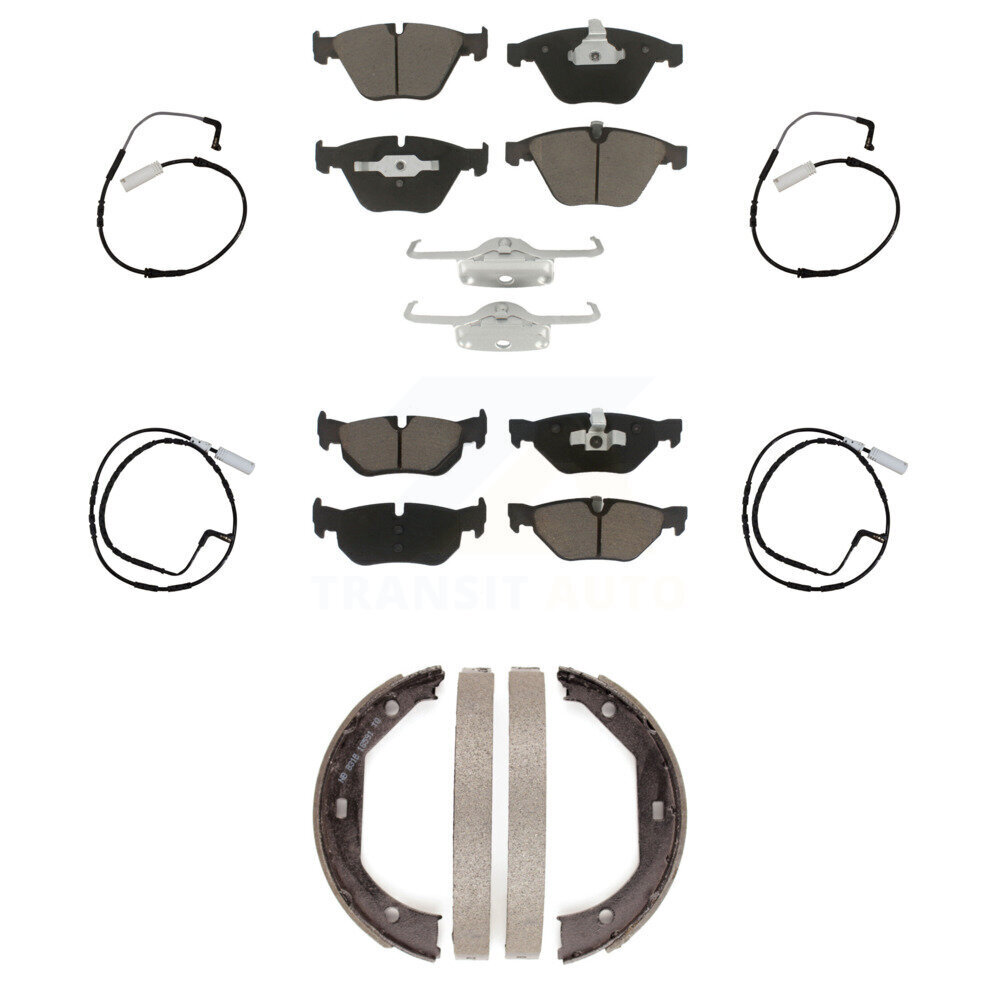 Front Rear Ceramic Disc Brake Pads And Wear Sensors Kit (7Pc) For BMW 328i KCW-100431
