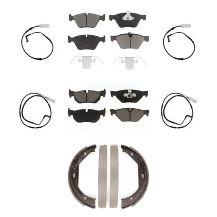 Front Rear Ceramic Disc Brake Pad Wear Sensor Kit (7Pc) For 2007 BMW 328i Wagon with 3.0L KCW-100434