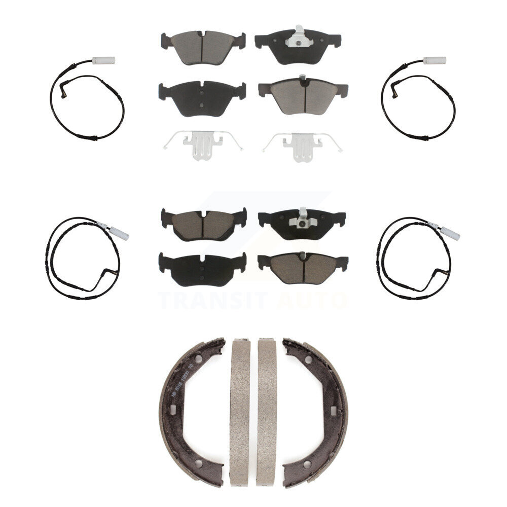 Front Rear Ceramic Disc Brake Pad Wear Sensor Kit (7Pc) For 2007 BMW 328i Wagon with 3.0L KCW-100434