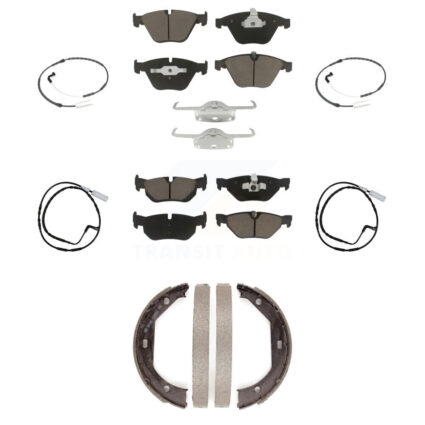 Front Rear Ceramic Disc Brake Pads And Wear Sensors Kit (7Pc) For BMW 328i xDrive KCW-100435