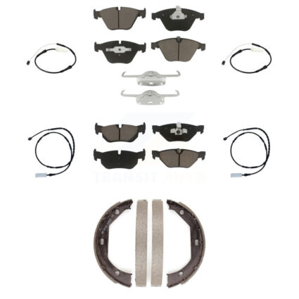 Front Rear Ceramic Disc Brake Pads And Wear Sensors Kit (7Pc) For BMW 328i xDrive KCW-100436