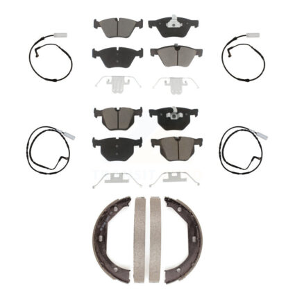 Front Rear Ceramic Disc Brake Pads And Wear Sensors Kit (7Pc) For 2006 BMW 330i KCW-100443