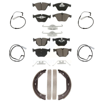 Front Rear Ceramic Disc Brake Pads And Wear Sensors Kit (7Pc) For BMW 335i 335d 3.0L KCW-100444