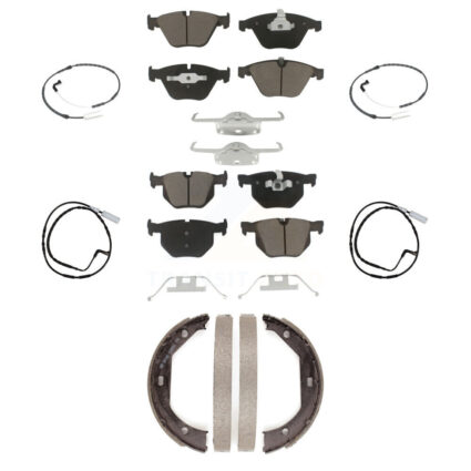 Front Rear Ceramic Brake Pad And Wear Sensor Kit (7Pc) For 2009-2010 BMW 335i xDrive 3.0L KCW-100445