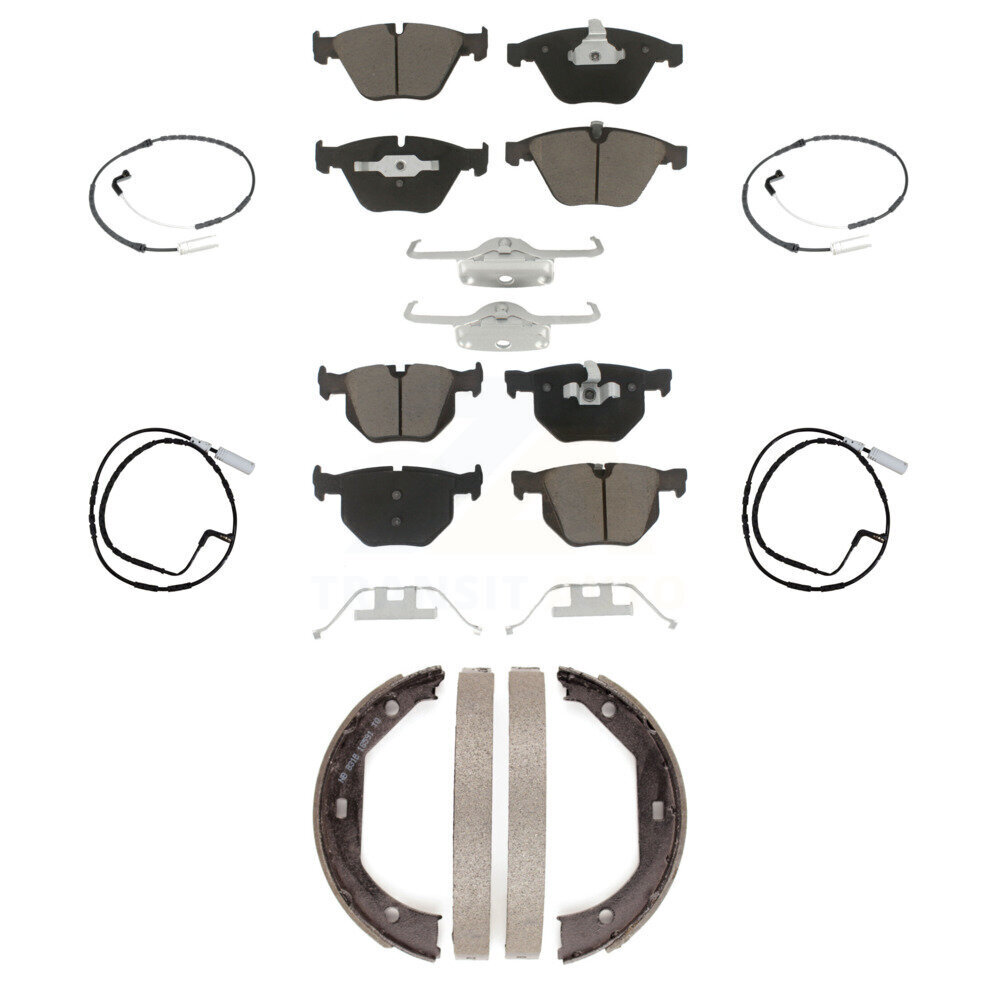 Front Rear Ceramic Brake Pad And Wear Sensor Kit (7Pc) For 2009-2010 BMW 335i xDrive 3.0L KCW-100445
