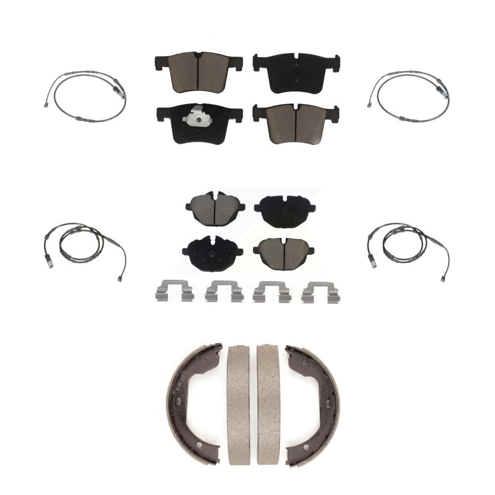 Front Rear Ceramic Disc Brake Pads And Wear Sensors Kit (7Pc) For 2011 BMW X3 xDrive28i KCW-100447