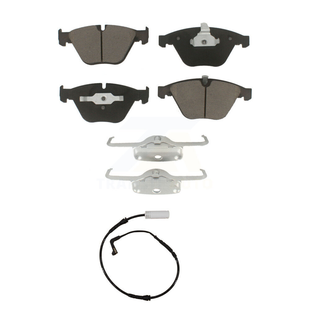 Front Ceramic Disc Brake Pads And Wear Sensors Kit For 2008 BMW 328i 3.0L KCW-100557