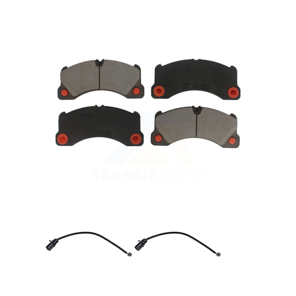 Front Ceramic Disc Brake Pads And Wear Sensor Pairs Kit For 2017 Porsche Macan 2.0L KCW-100635