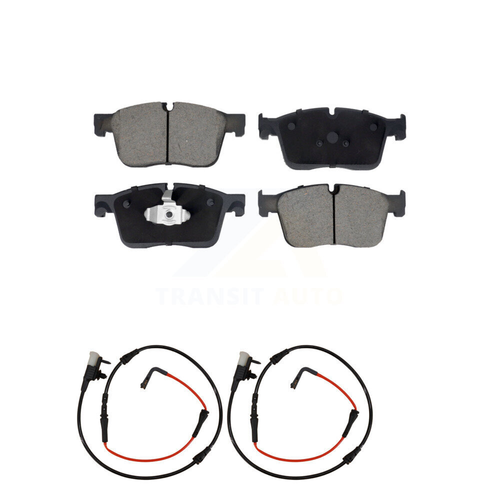 Front Ceramic Disc Brake Pads And Wear Sensor Pairs Kit For Jaguar XE KCW-100693