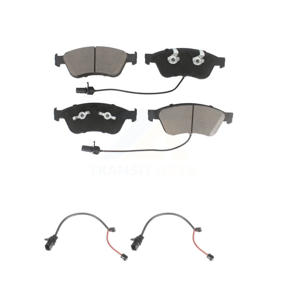 Front Ceramic Disc Brake Pads And Extra Wear Sensor Pairs Kit For 2011 Audi S6 5.2L KCW-100702