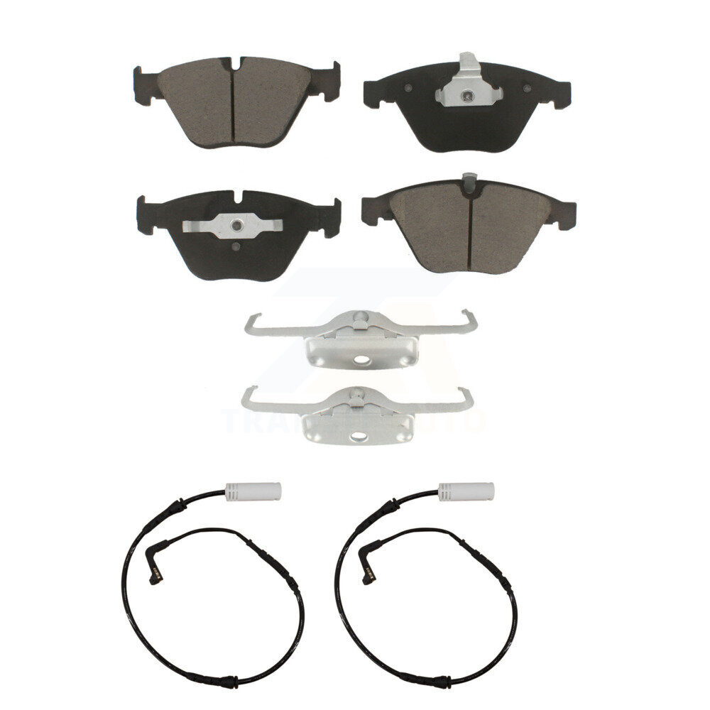 Front Ceramic Disc Brake Pads And Wear Sensor Pairs Kit For 2008 BMW 328i 3.0L KCW-100714