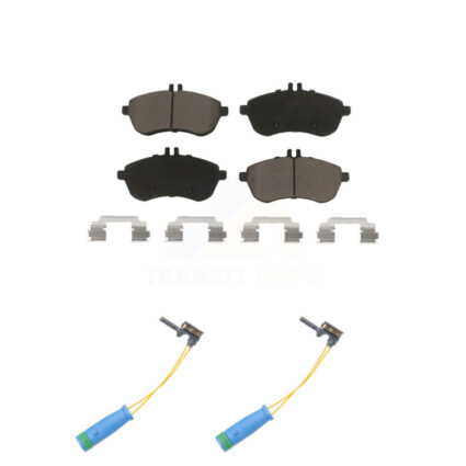 Front Ceramic Disc Brake Pads And Wear Sensor Pairs Kit For 2012 Mercedes-Benz C250 1.8L KCW-100734