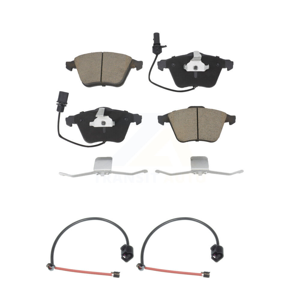 Front Ceramic Brake Pad And Extra Wear Sensor Pair Kit For 2012-2013 Audi TT Quattro 2.0L KCW-100739