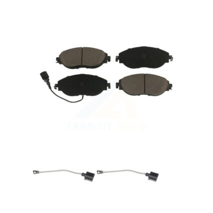 Front Ceramic Brake Pads Extra Wear Sensor Pair Kit For Volkswagen Tiguan Jetta Audi Q3 R KCW-100755