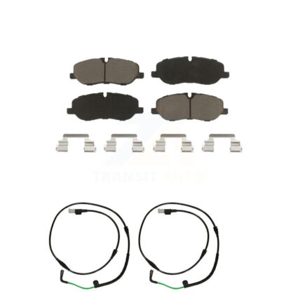 Front Ceramic Disc Brake Pads And Wear Sensor Pairs Kit For 2005-2009 Land Rover LR3 4.4L KCW-100759