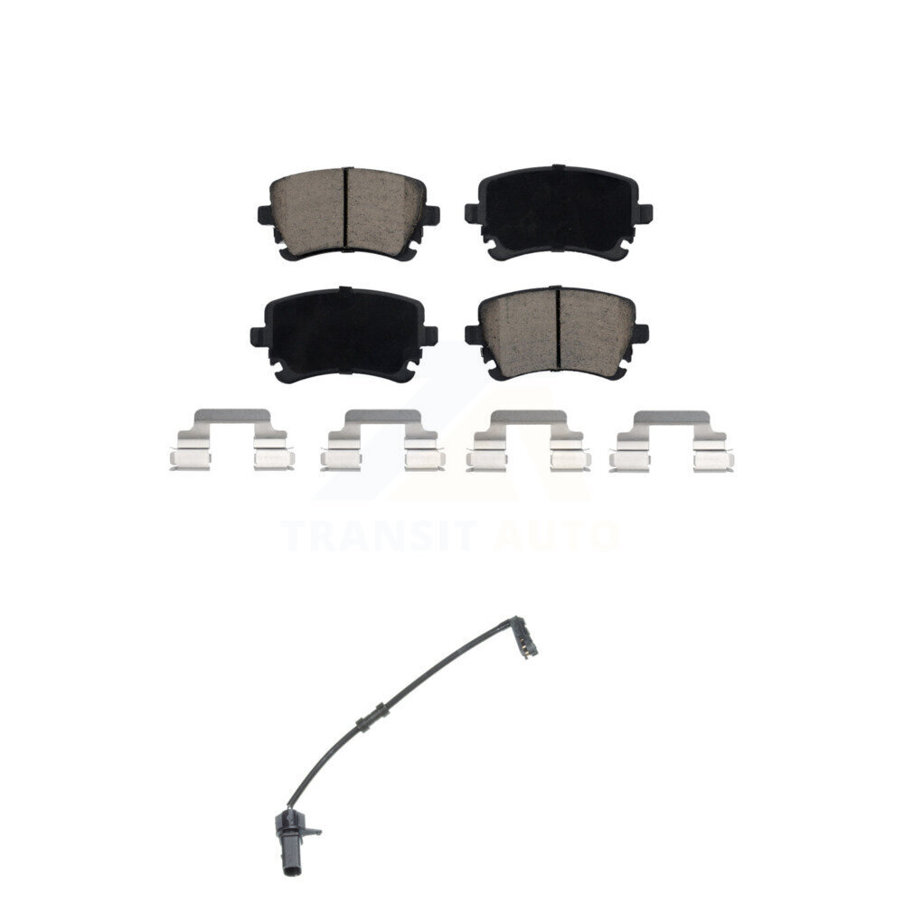 Rear Ceramic Brake Pads Wear Sensor Kit For 10 Audi A8 Quattro 330mm or 356mm Rotor KCW-100870