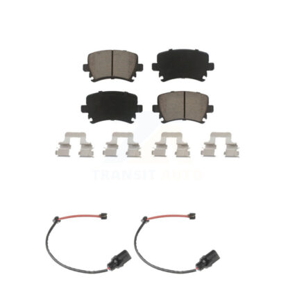 Rear Ceramic Disc Brake Pads And Wear Sensors Kit For 2011 Audi A6 KCW-100899