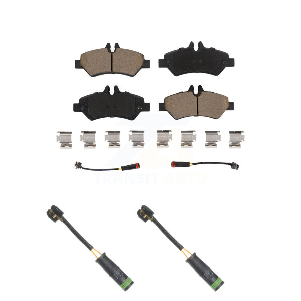 Rear Ceramic Brake Pad Extra Wear Sensor Kit For Mercedes-Benz Sprinter 3500 Freightliner KCW-100934