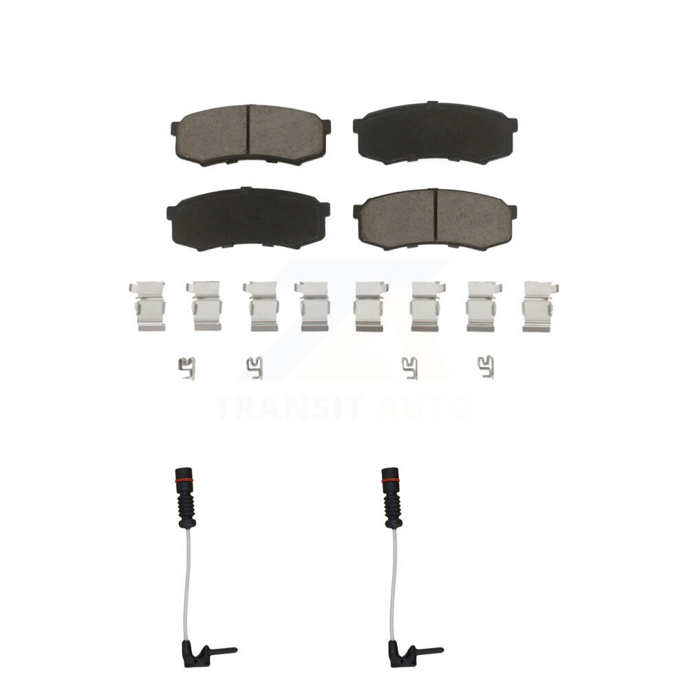 Rear Ceramic Disc Brake Pads And Wear Sensors Kit For 2000 Mercedes-Benz C43 AMG 4.3L KCW-100944