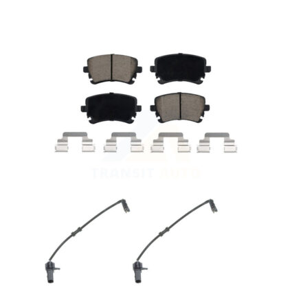 Rear Ceramic Brake Pads Wear Sensor Kit For 10 Audi A8 Quattro 330mm or 356mm Rotor KCW-100993