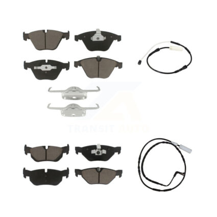 Front Rear Ceramic Disc Brake Pads And Wear Sensors Kit For 2011 BMW 328i 3.0L KCW-101014