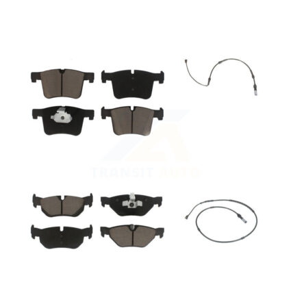 Front Rear Ceramic Disc Brake Pads And Wear Sensors Kit For 2012 BMW 320i 2.0L KCW-101015