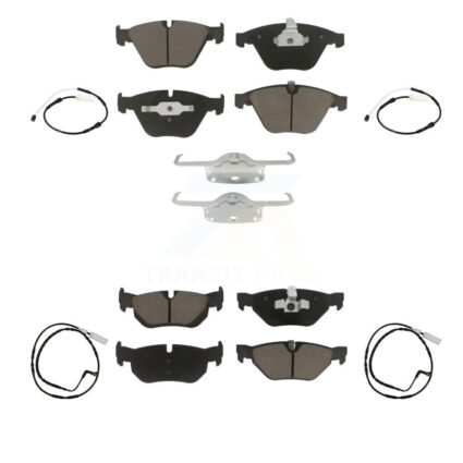 Front Rear Ceramic Disc Brake Pads And Wear Sensors Kit For 2011 BMW 328i 3.0L KCW-101025