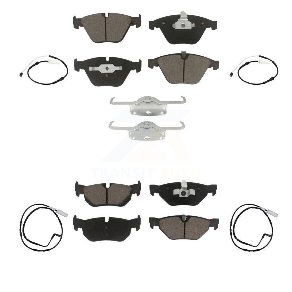 Front Rear Ceramic Disc Brake Pads And Wear Sensors Kit For 2011 BMW 328i 3.0L KCW-101025
