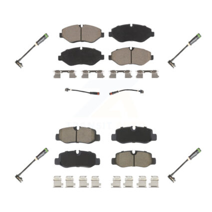 Front Rear Ceramic Brake Pads & Extra Wear Sensor Kit For 16-20 Mercedes-Benz Metris 2.0L KCW-101031