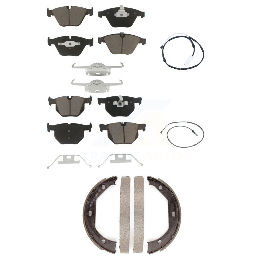 Front Rear Ceramic Disc Brake Pads And Wear Sensors Kit (5Pc) For BMW 335i xDrive KCW-101034