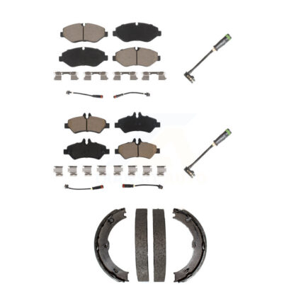 Front Rear Ceramic Brake Pad & Extra Wear Sensor Kit (5Pc) For Freightliner Sprinter 2500 KCW-101035