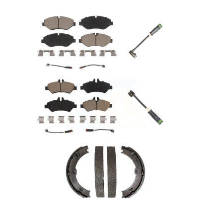 Front Rear Ceramic Brake Pad & Extra Wear Sensor Kit (5Pc) For Freightliner Sprinter 2500 KCW-101036