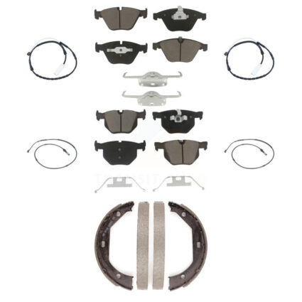 Front Rear Ceramic Disc Brake Pads And Wear Sensors Kit (7Pc) For BMW 335i xDrive KCW-101046