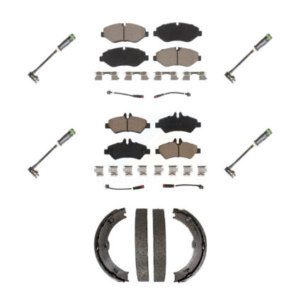 Front Rear Ceramic Brake Pad & Extra Wear Sensor Kit (7Pc) For Freightliner Sprinter 2500 KCW-101047