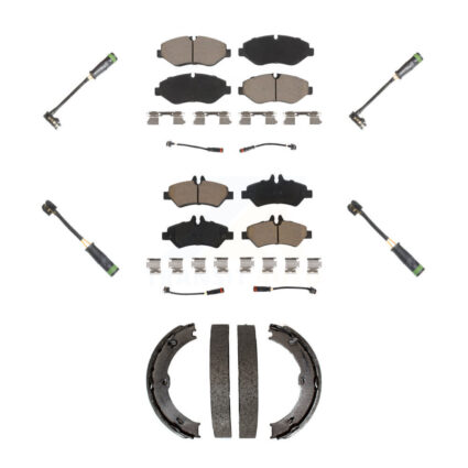 Front Rear Ceramic Brake Pad & Extra Wear Sensor Kit (7Pc) For Freightliner Sprinter 2500 KCW-101048