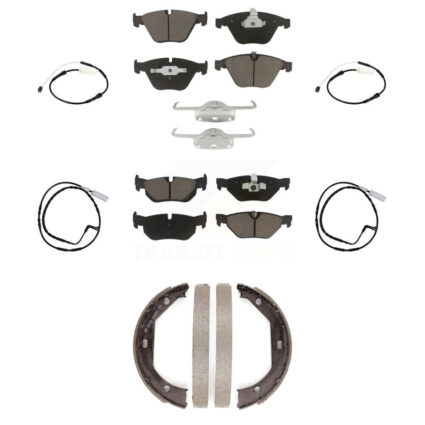 Front Rear Ceramic Disc Brake Pads And Wear Sensors Kit (7Pc) For BMW 328i KCW-101053