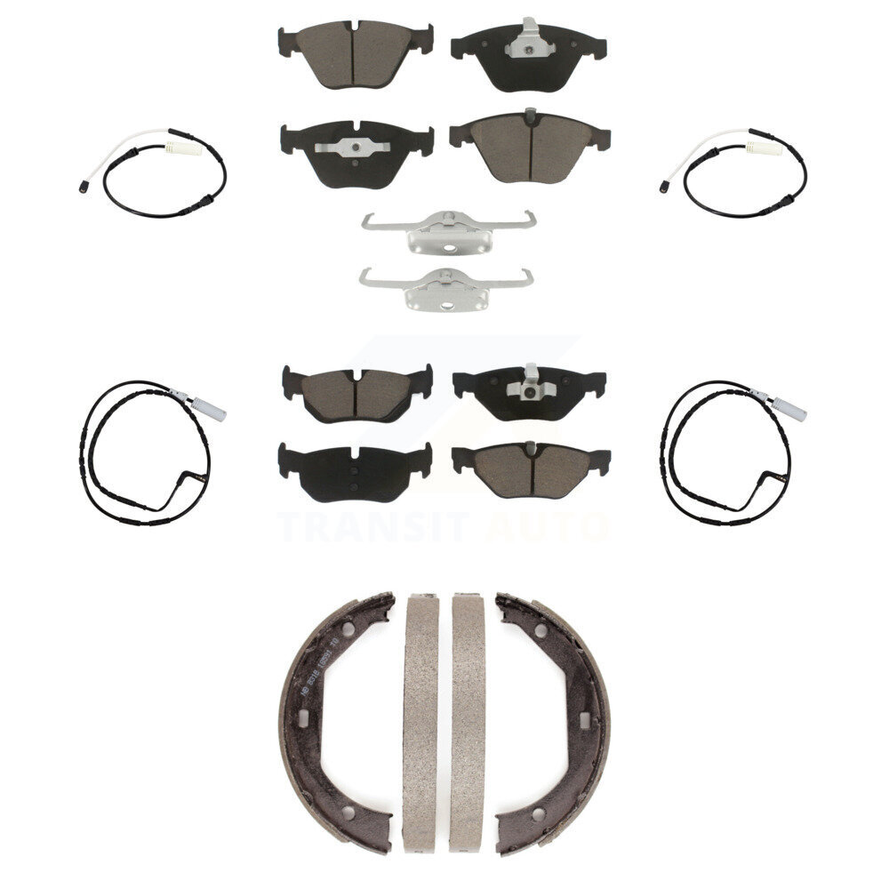 Front Rear Ceramic Disc Brake Pads And Wear Sensors Kit (7Pc) For BMW 328i KCW-101053