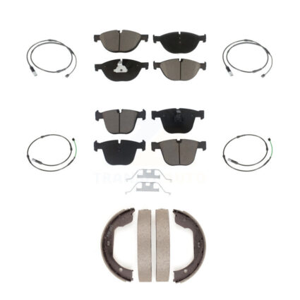 Front Rear Ceramic Disc Brake Pads And Wear Sensors Kit (7Pc) For BMW 535i GT xDrive 550i KCW-101055