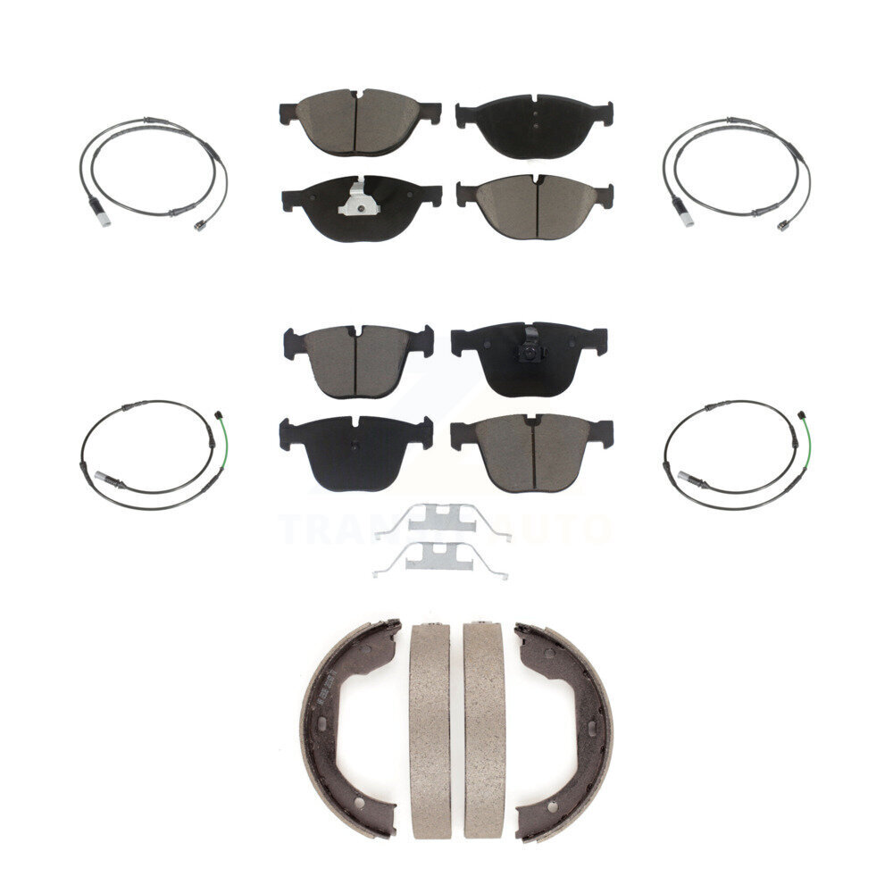 Front Rear Ceramic Disc Brake Pads And Wear Sensors Kit (7Pc) For BMW 535i GT xDrive 550i KCW-101055