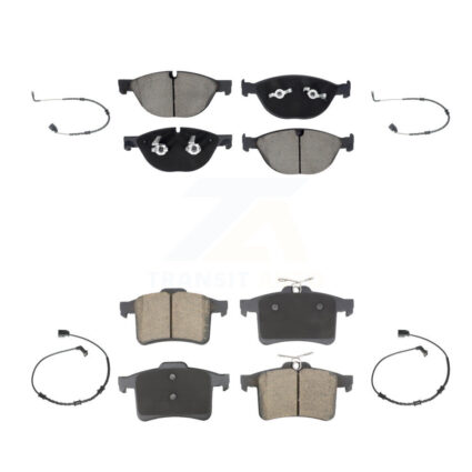 Front Rear Ceramic Disc Brake Pads And Wear Sensor Kit For Jaguar XF XJ XFR XKR XJR XFR-S KCW-101080