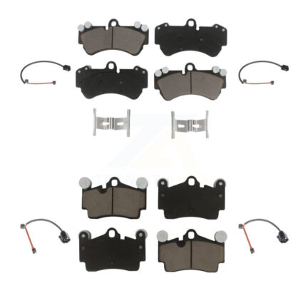 Front Rear Ceramic Disc Brake Pads And Wear Sensors Kit For Porsche Cayenne KCW-101089