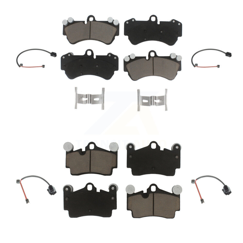 Front Rear Ceramic Disc Brake Pads And Wear Sensors Kit For Porsche Cayenne KCW-101089