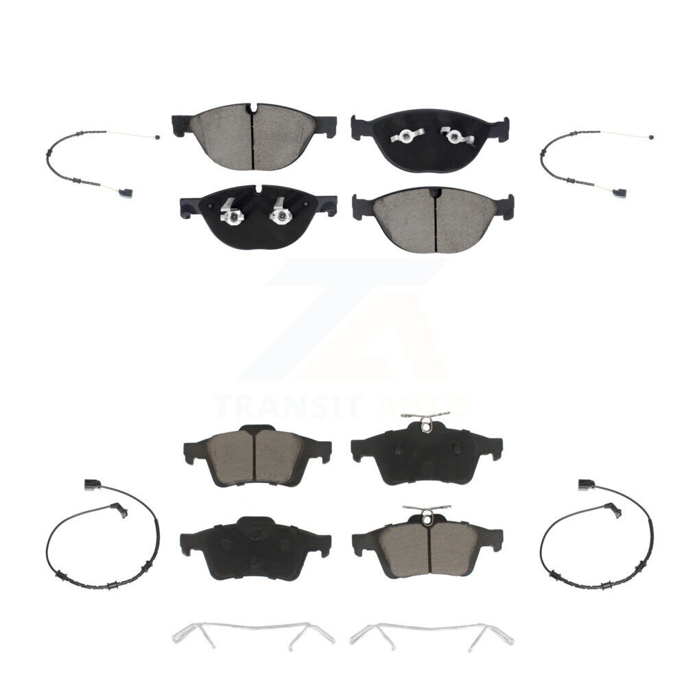 Front Rear Ceramic Brake Pad Wear Sensor Kit For 2014 Jaguar XJ L Portfolio with RWD 5.0L KCW-101092
