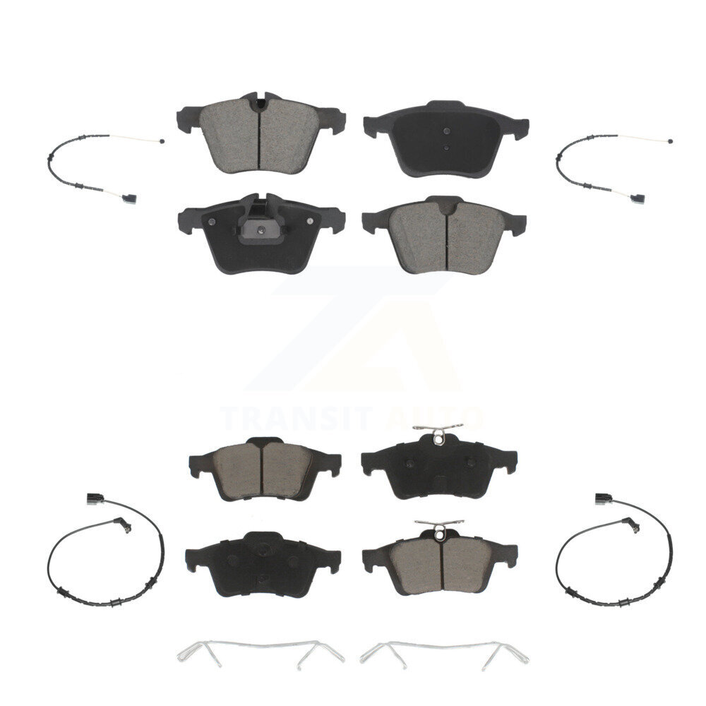Front Rear Ceramic Brake Pad Wear Sensor Kit For Jaguar XJ Base L Portfolio with RWD 3.0L KCW-101093