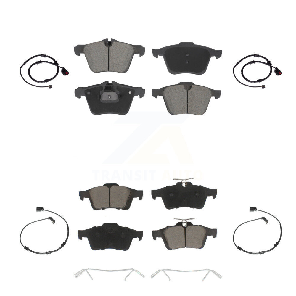 Front Rear Ceramic Brake Pad Wear Sensor Kit For Jaguar XJ Base L Portfolio with AWD 3.0L KCW-101094